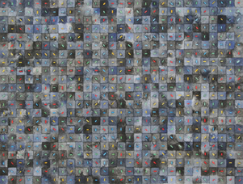 Composition with four accents and four colours